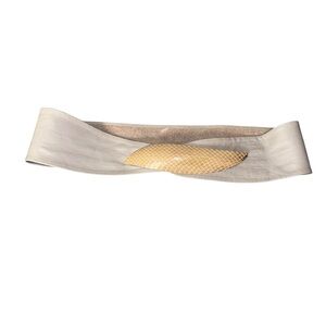 Vintage Calderon Snakeskin Leather Belt Wide Waist Cincher Cream 80s 90s Glam